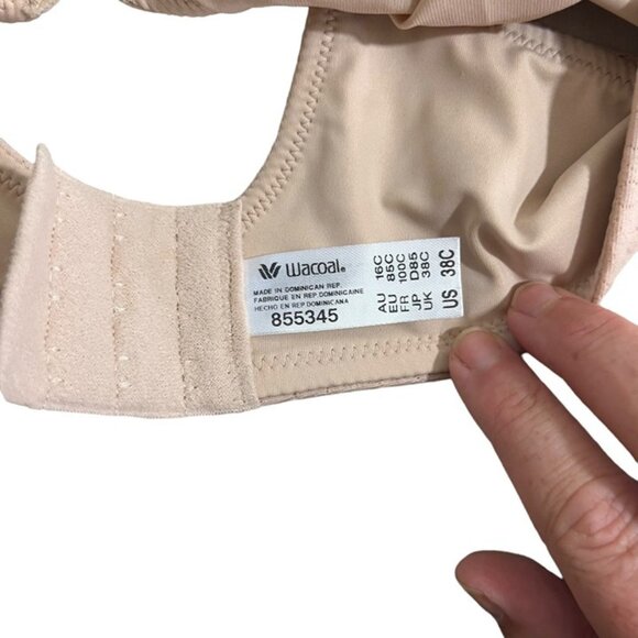 Wacoal beige nude bra lined no padding side support women's 38C - Picture 4 of 6